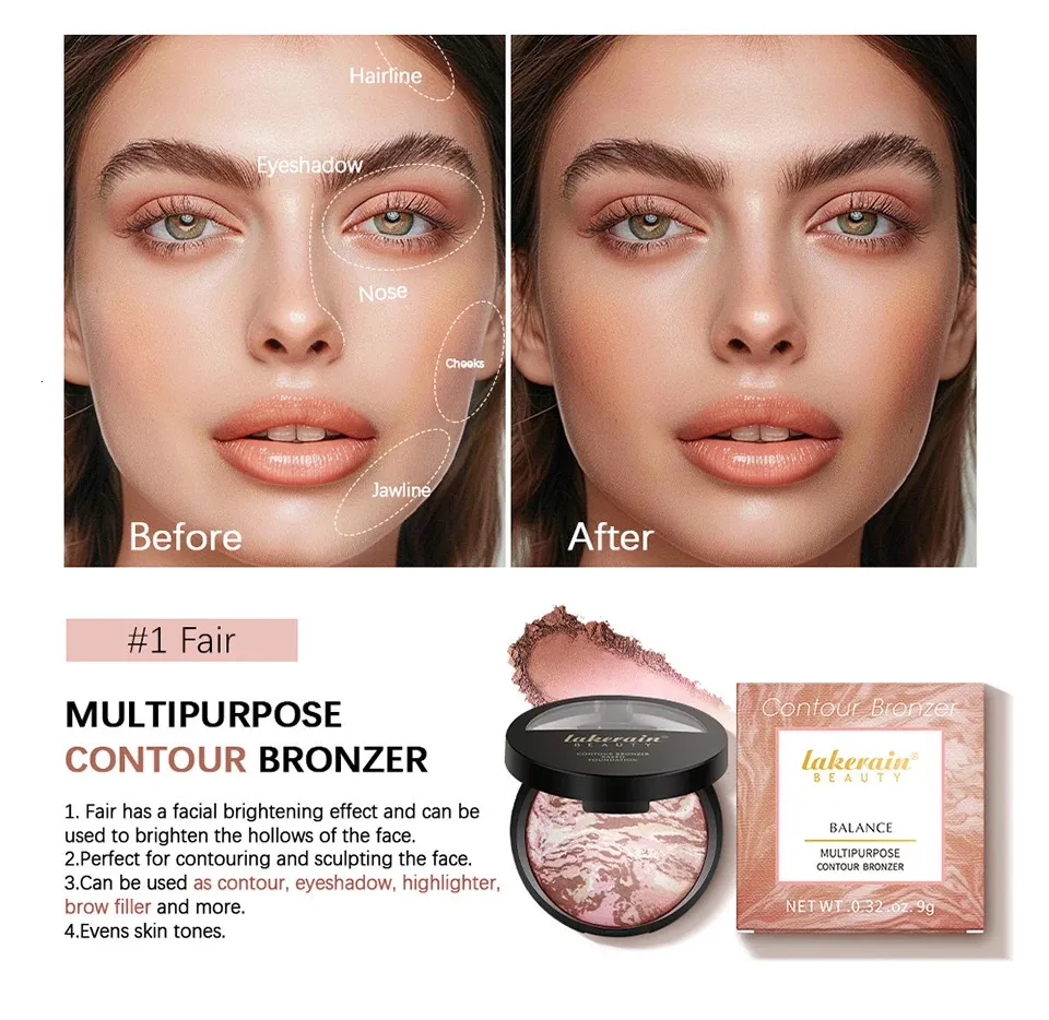 Lakerain Baked Powder Palette Color Correcting Powder Foundation Semi ...
