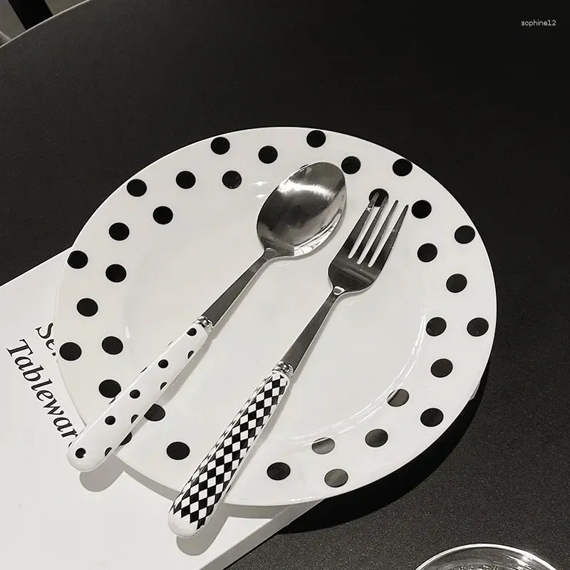 Nordic Dessert Set - Ceramic Handle|5-Pc Tea Cutlery_voghion.com