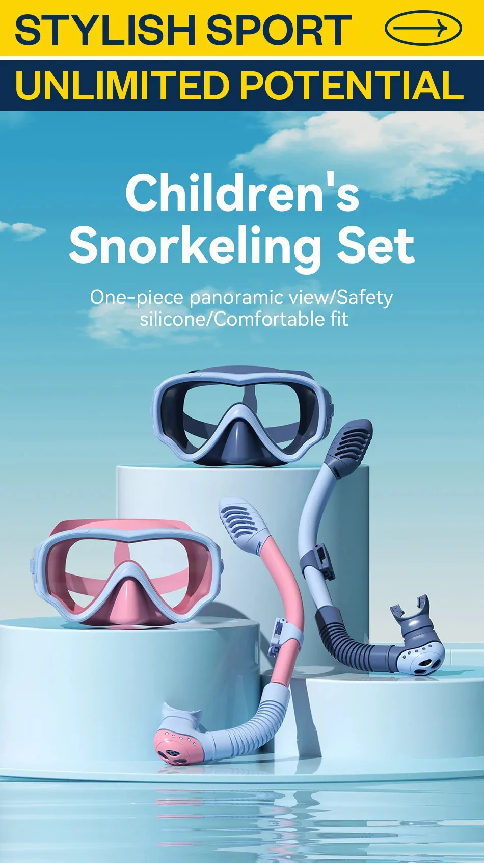 COPOZZ Kids Full Face Diving Mask with HD Anti Fog for Snorkeling and ...