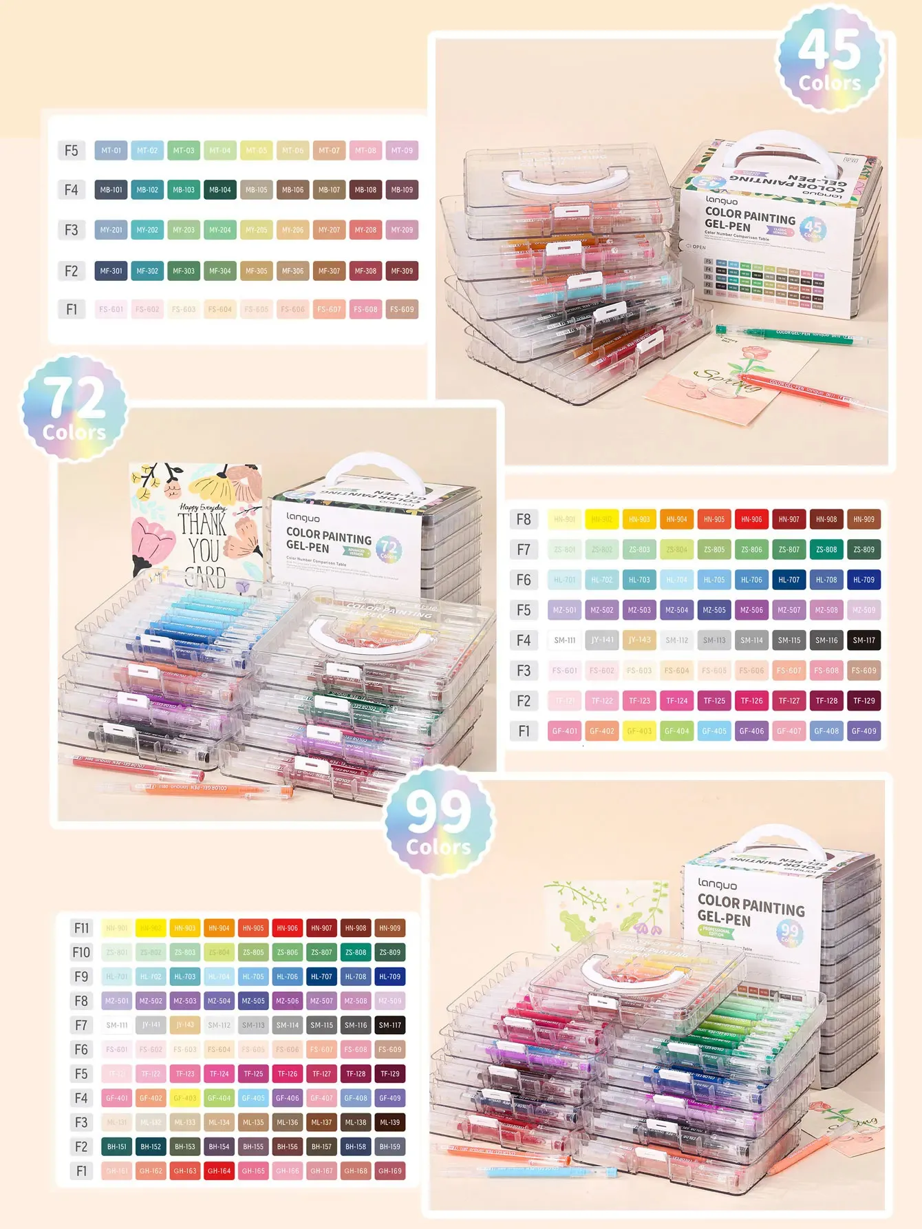 Languo Çok Renkli Jel Kalemler Yazma, Çizim Ve Boyama Için 12