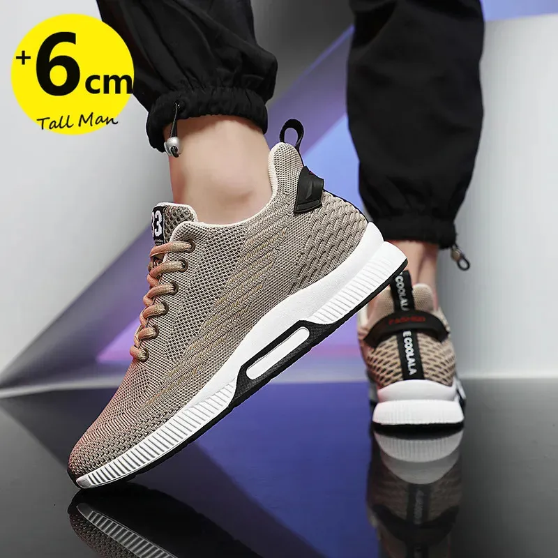 Sneakers Men Height Increase Insoles 6cm Elevator Shoes Chunky Taller Heel Lift Plus Size 37 251027_voghion.com