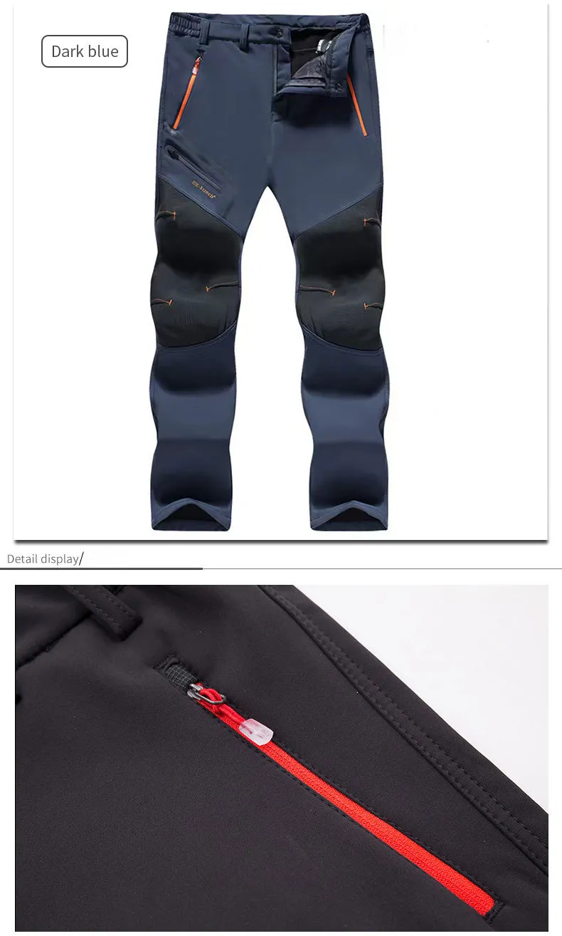 mosingle Waterdichte Wandelen Broek Womens, Sneeuw Ski Fleece Gevoerd Wandelen Outdoor Vissen Geïsoleerde Soft Shell Winter Warme Broek, Grijs, 36
