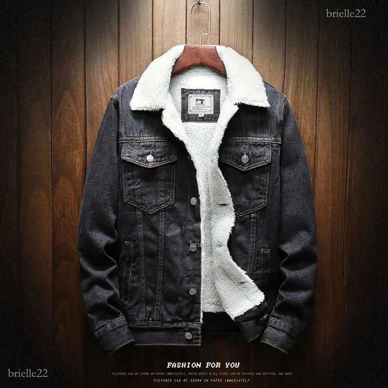 Men Jacket And Coat Trendy Warm Fleece Denim Jacket Winter Fashion