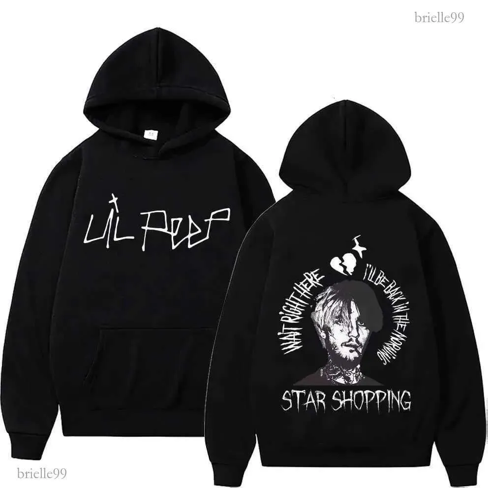 Rapper Lil Peep Graphic Holdie Mens Retro 90S Hip Hop Punk Style
