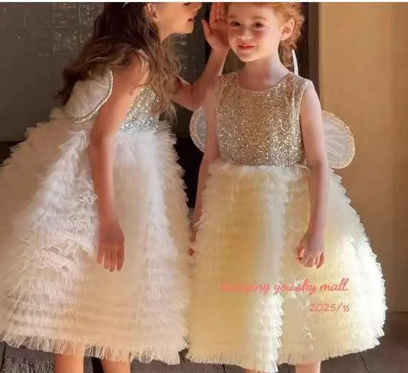 junior sequin party dresses Sparkling Sequin Flower Girl Dress Junior Bridesmaid Wedding Party Dress M101