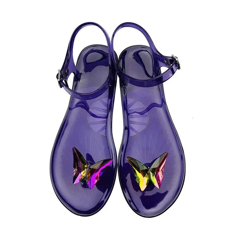 Ciabatte Jelly con farfalle, sandali da spiaggia in PVC alla moda per l'estate 250401_voghion.com