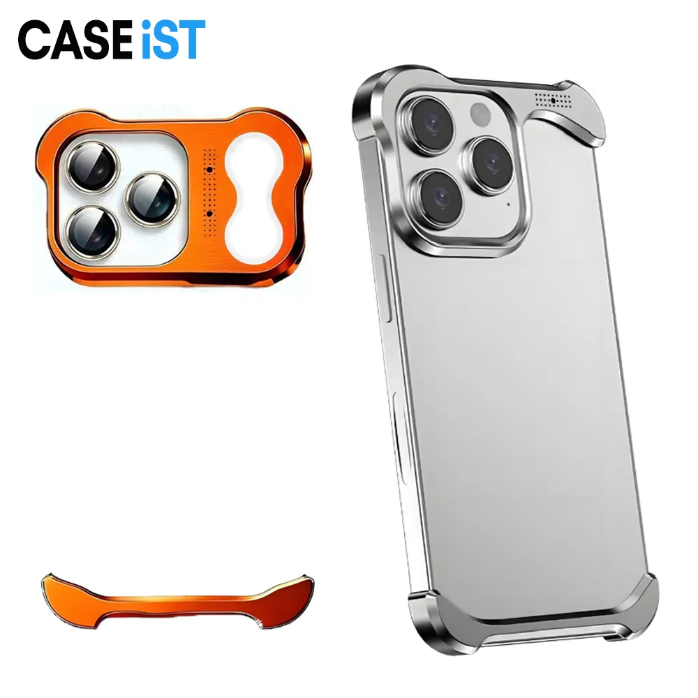 KUGEW For IPhone 16 Pro Max Frameless Bumper Case With Camera Lens - View #11