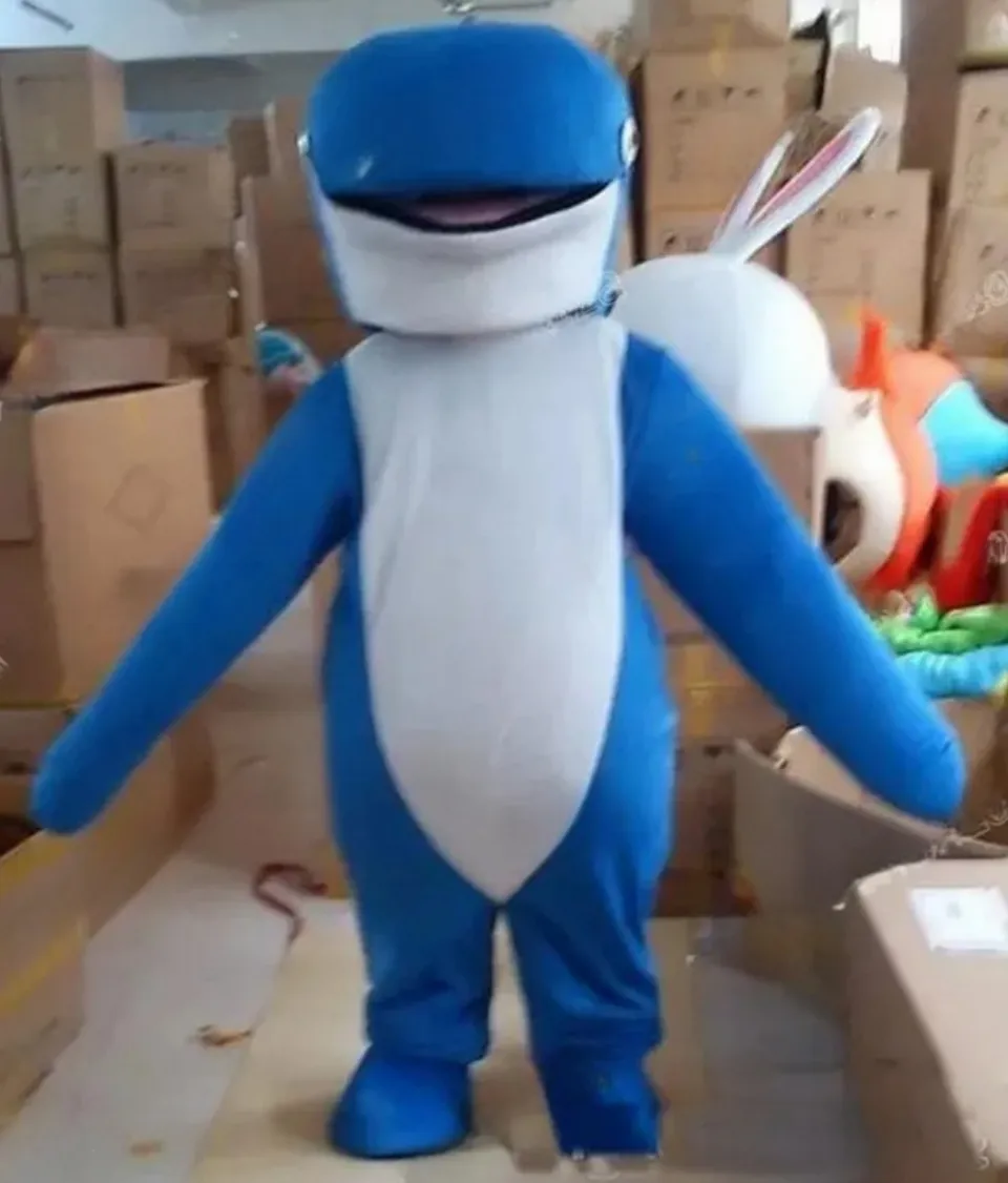 Adult Unisex Blue Whale Mascot Costume Full Sleeve Corduroy and Lycra ...