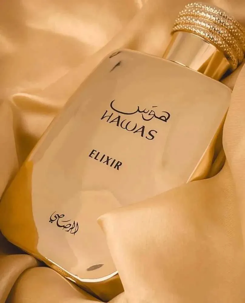 Rasasi Hawas Elixir EDP 3.4オンス アンバー ウッディ 持続性の高い