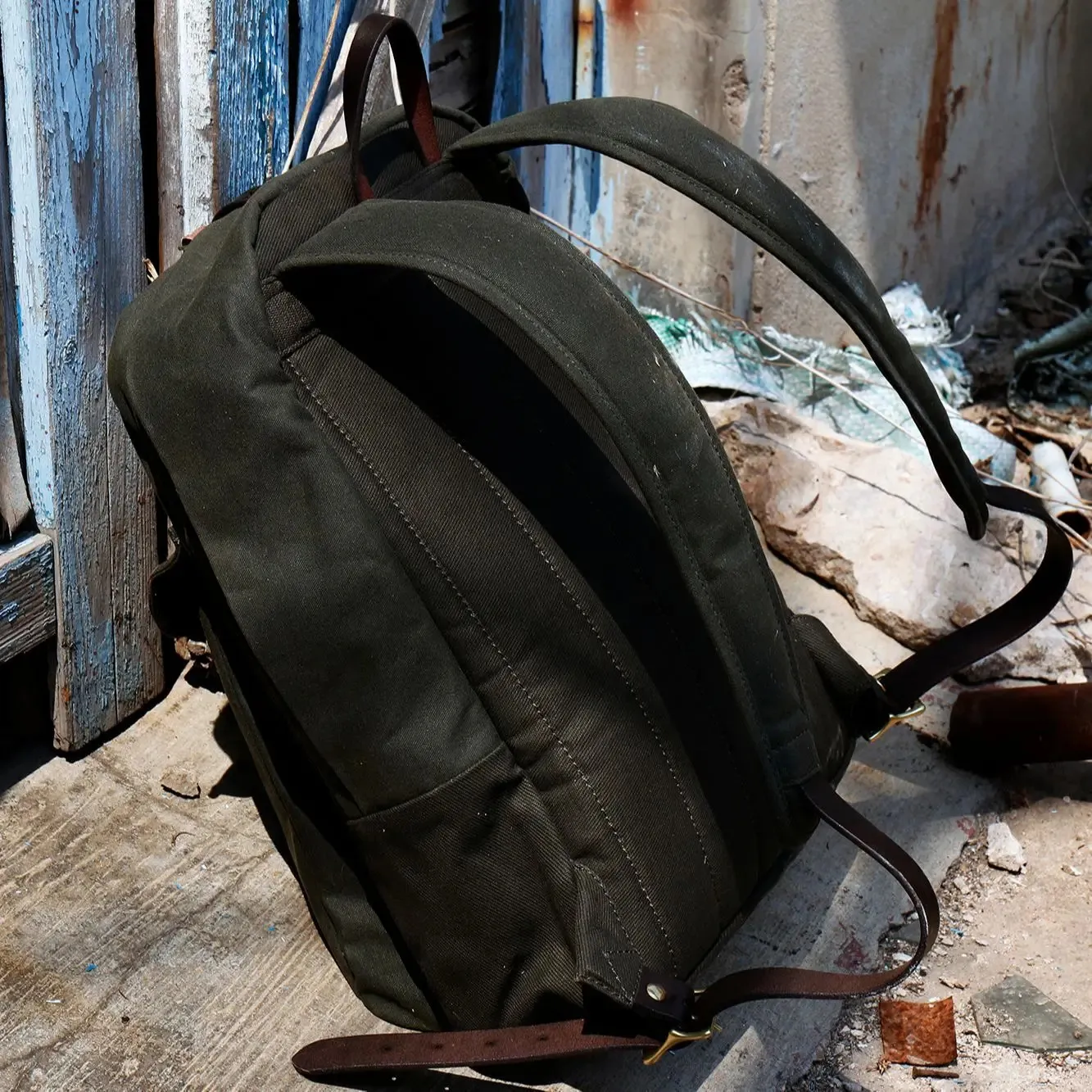 High Quality Waterproof 156inch Laptop Backpack Heavy Oil Wax Canvas Outdoor Travel Unisex School Bag With YKK Zipper_voghion.com