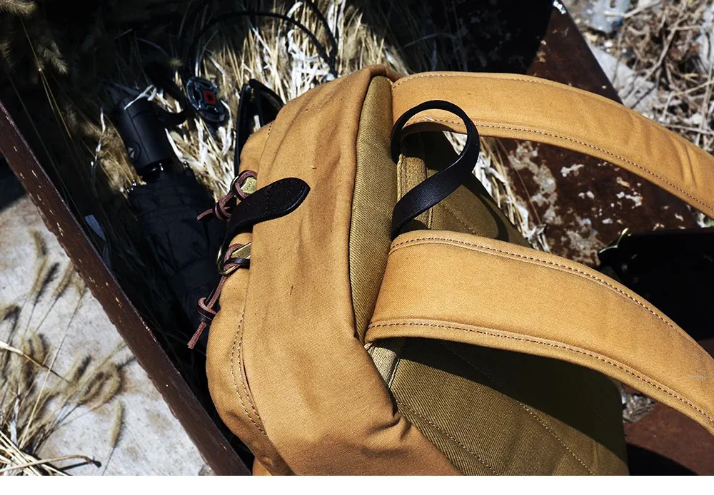 Waterproof Oil Wax Canvas Laptop Backpack For Outdoor Trekking_voghion.com
