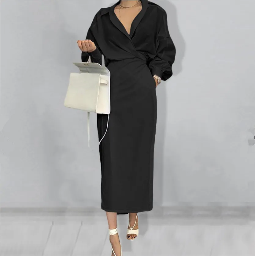 knee length dresses for ladies Teal Blue Elegance: Linen Wrap Dress with Shawl Collars, Full Sleeves &  Waist Tie – Kuttons main image 0