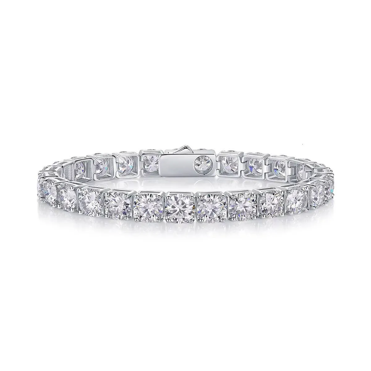 Custom 925 Silver 3mm VVS Moissanite Tennis Chain Bracelet Necklace for ...