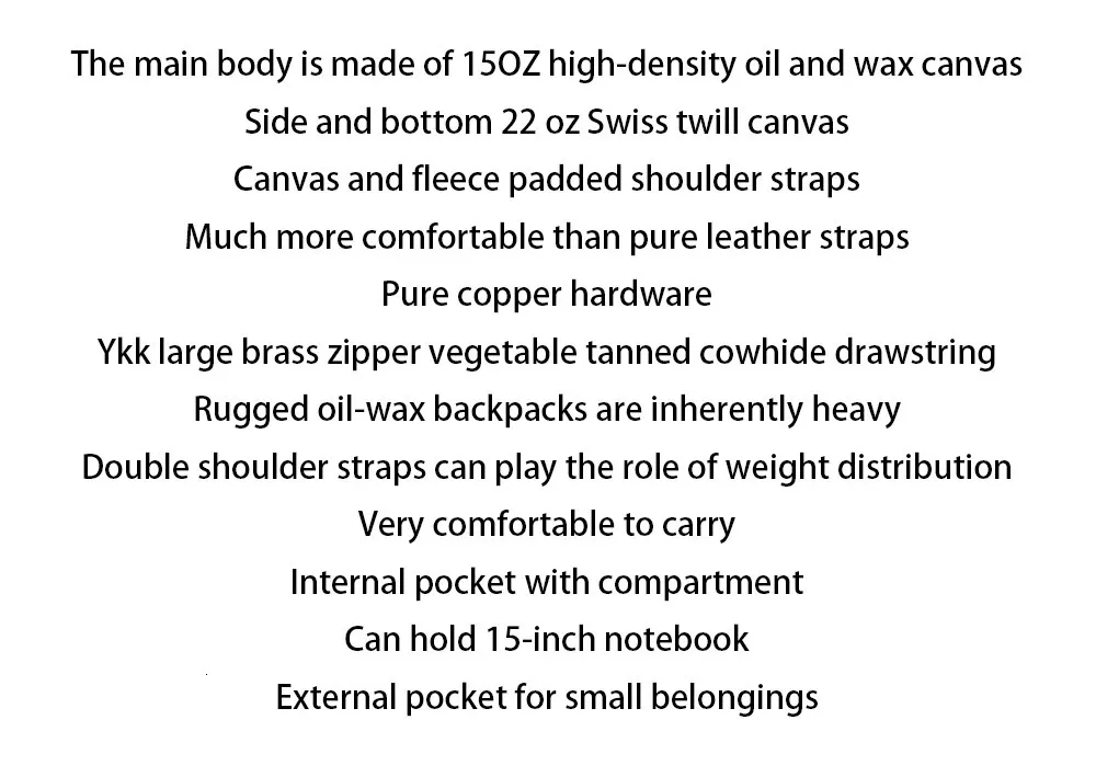 Waterproof Oil Wax Canvas Laptop Backpack For Outdoor Trekking_voghion.com