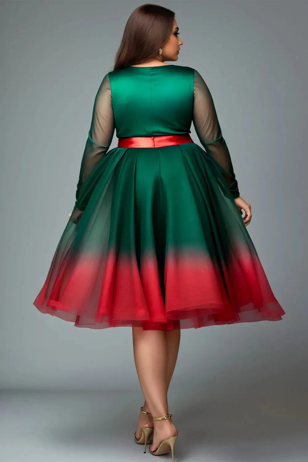 Plus Size Emerald Green Gradient V Neck Wrap Tulle... From Zara05, $28.83  In Bulk | DHgate.Com