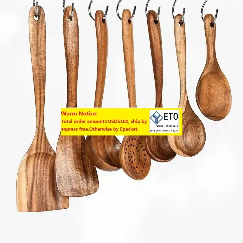ZZ Teak Wood Tableware Spoon And Long Handle Colander... 