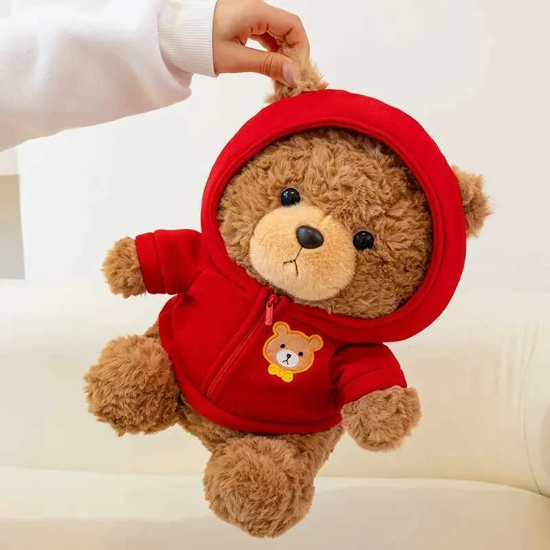 Jumper Teddy Bear With Hoodie Plush Toy Bear Stuffed Doll Home Decor ...