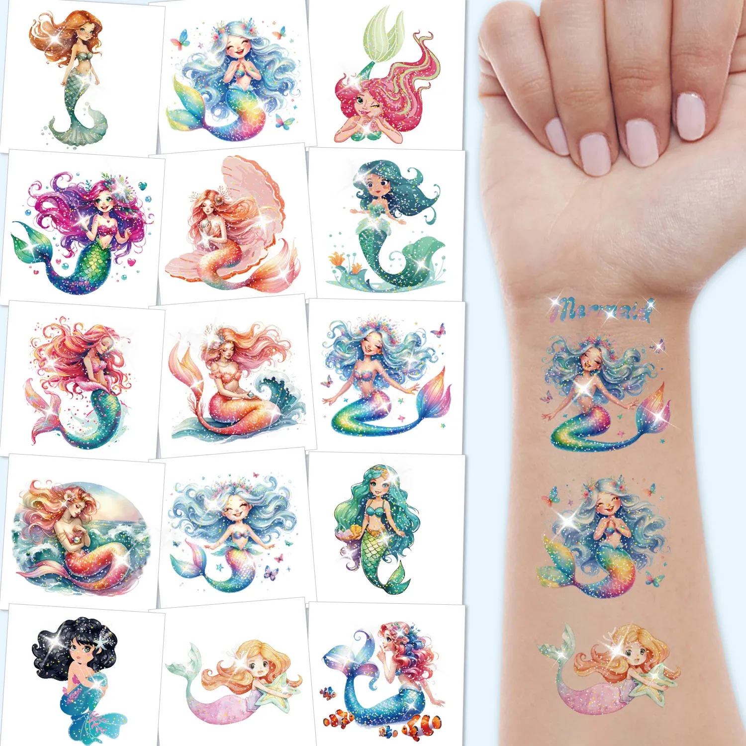 Tatuajes Temporales Brillantes Para Niños – 12 Hojas Con Diseños De Dibujos Animados, Impermeables Y Seguros, Regalo De Cumpleaños O Recompensa