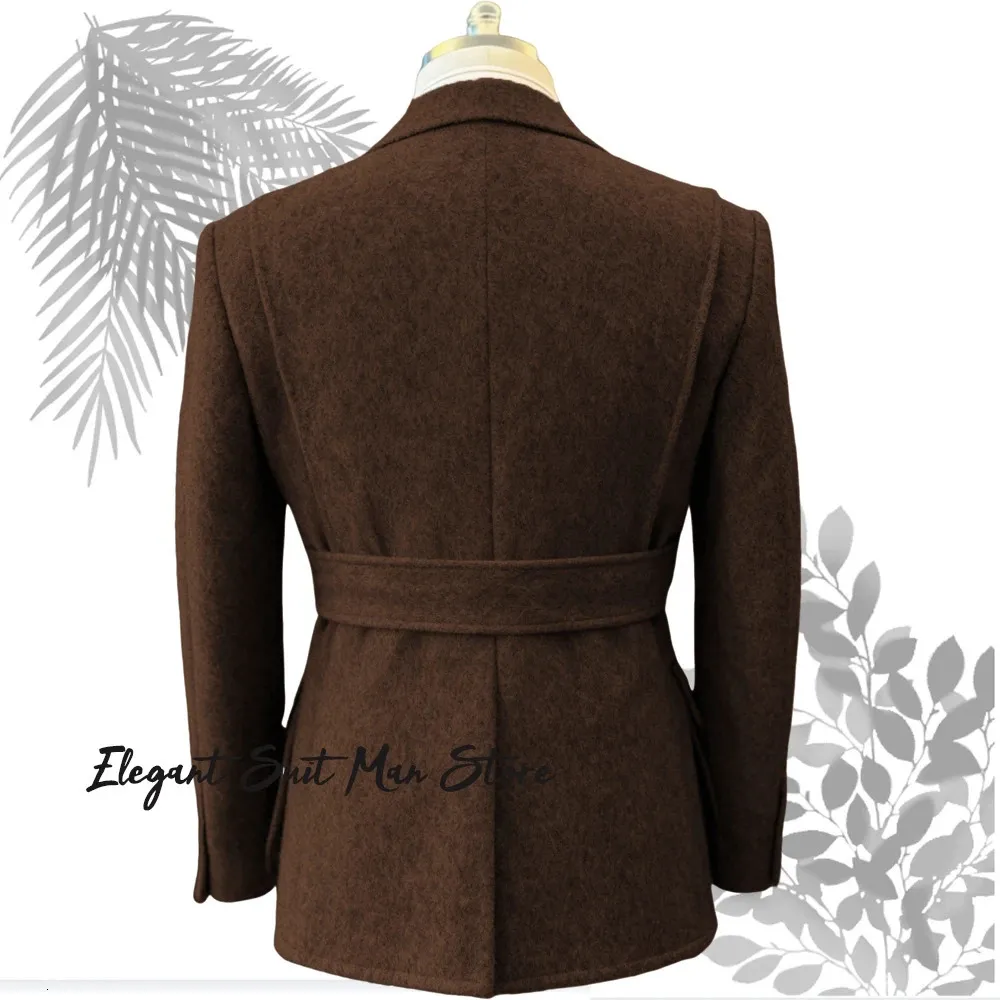 Italian Vintage Wool Mens Short Coat Fashion Business From 71
