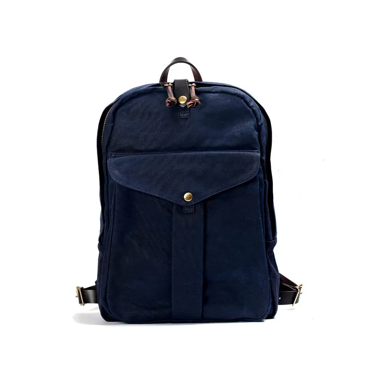 High Quality Waterproof 156inch Laptop Backpack Heavy Oil Wax Canvas Outdoor Travel Unisex School Bag With YKK Zipper_voghion.com