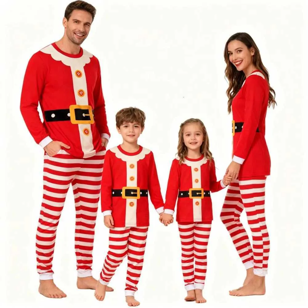 Family Christmas Pajamas Set Santa Claus Costumes Long Sleeve Sleepwear ...