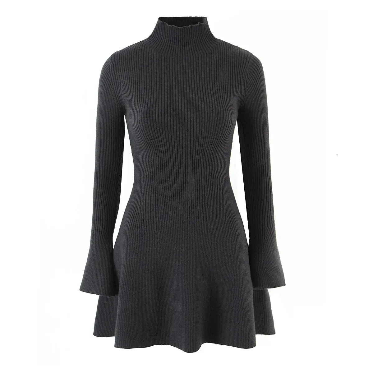 Knit Turtleneck ss with Flared Skirt