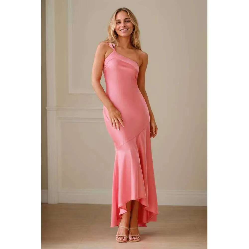 Elegant Casual Women's Fishtail Satin Dress V-Neck A-Line Sweep Train Long Sleeve 2019 Spring Summer from Dhgate Prom Dresses
