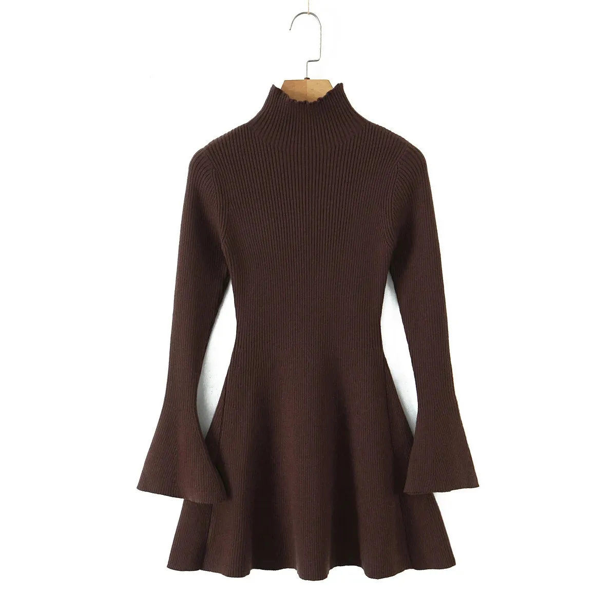 Knit Turtleneck ss with Flared Skirt
