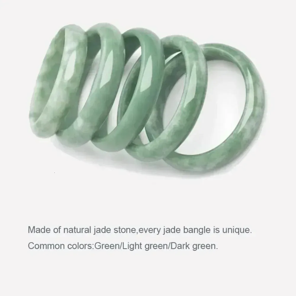Bracciale Rigido In Giada Naturale Con Perline D'argento – Ipoallergenico, Lunghezza 19 Cm, Porta Fortuna
