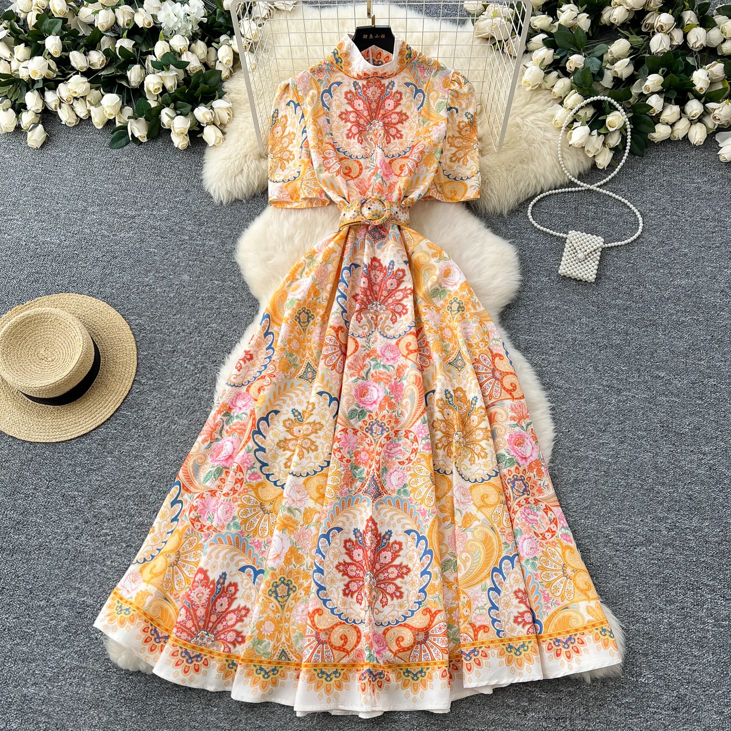 2022 Elegant Hollow Out Backless Bow Dress with Drawstring Belt and Patchwork Button Hip for Women - Slim Casual Vestidos Robe Dress Female