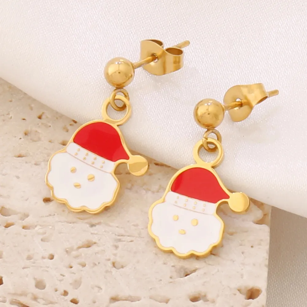 Orecchini Pendenti Natalizi In Argento 925 - Set Con Babbo Natale, Renna E Pupazzo Di Neve - Gioielli A Tema Festività Per Donna - Confezione Regalo - 3