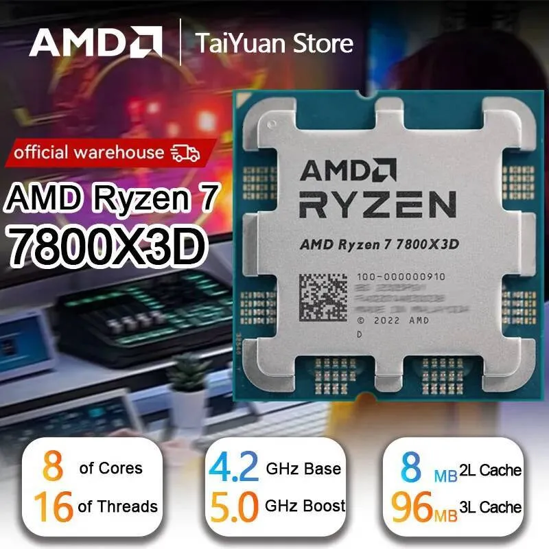 AMD Ryzen 7 7800X3D CPU AMD R7 7800X3D 8C/16T 125W 7NM 5NM L396M 100 ...
