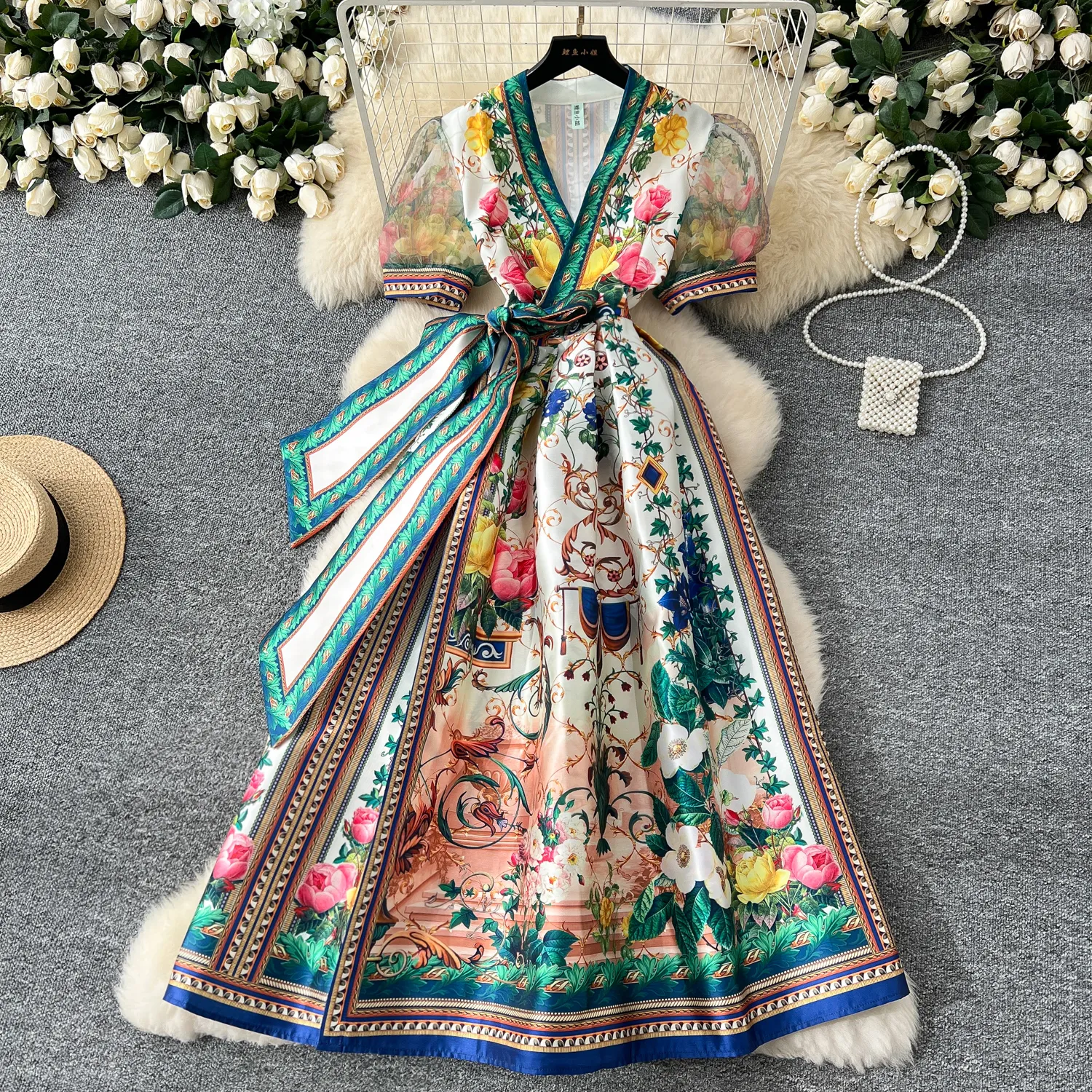 Robe Longue Fleur Robe Robes Décontractées Dété Français