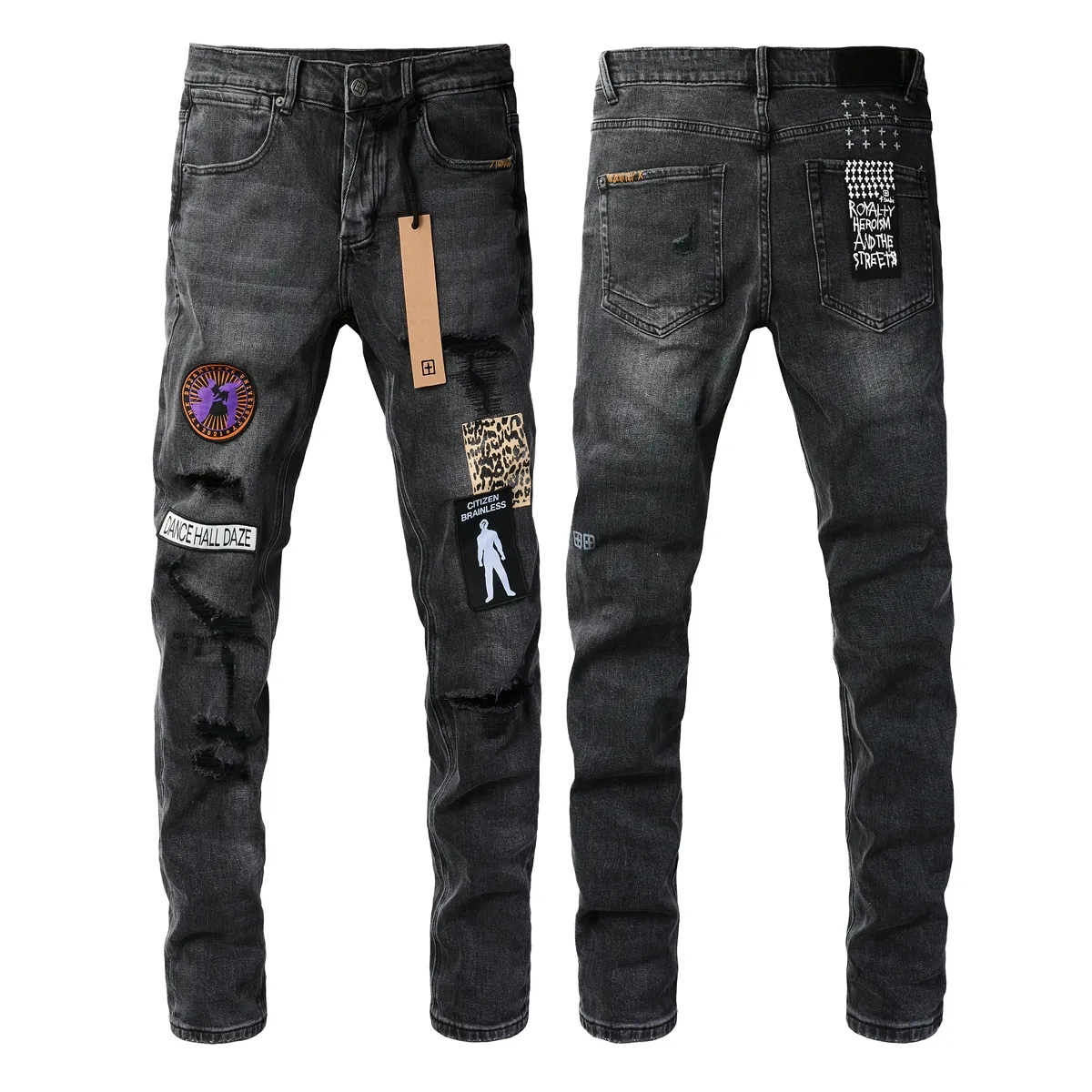Ksubi men's skinny denim jeans with zipper fly, stonewashed