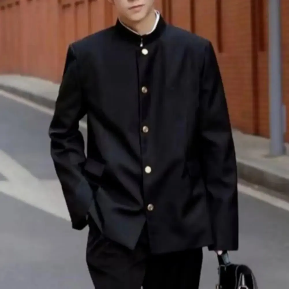 Veste homme à simple boutonnage non doublée, col Mao lin et coton mélangés | | Blazers Uomo Online