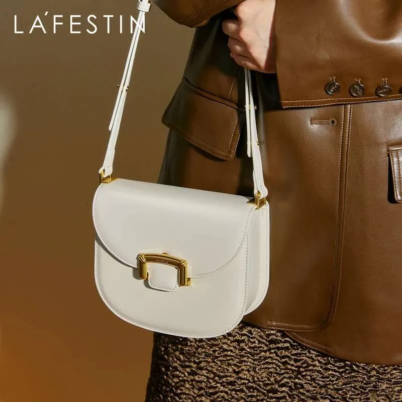 Lafestin - Bolso De Hombro De Cuero Genuino Para Mujer Con C