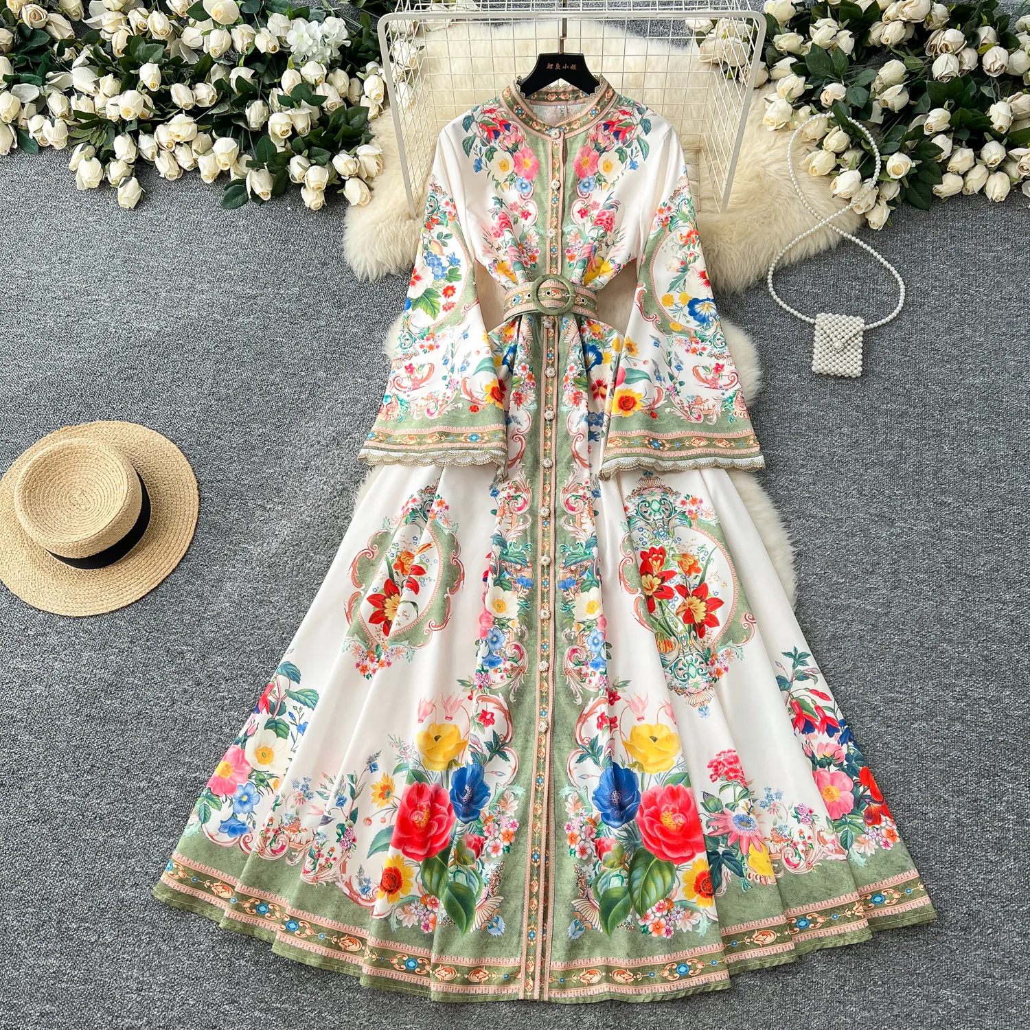 Embroidery White V-Neck Chiffon Summer Dress Embroidery White V-Neck Chiffon Summer Dress