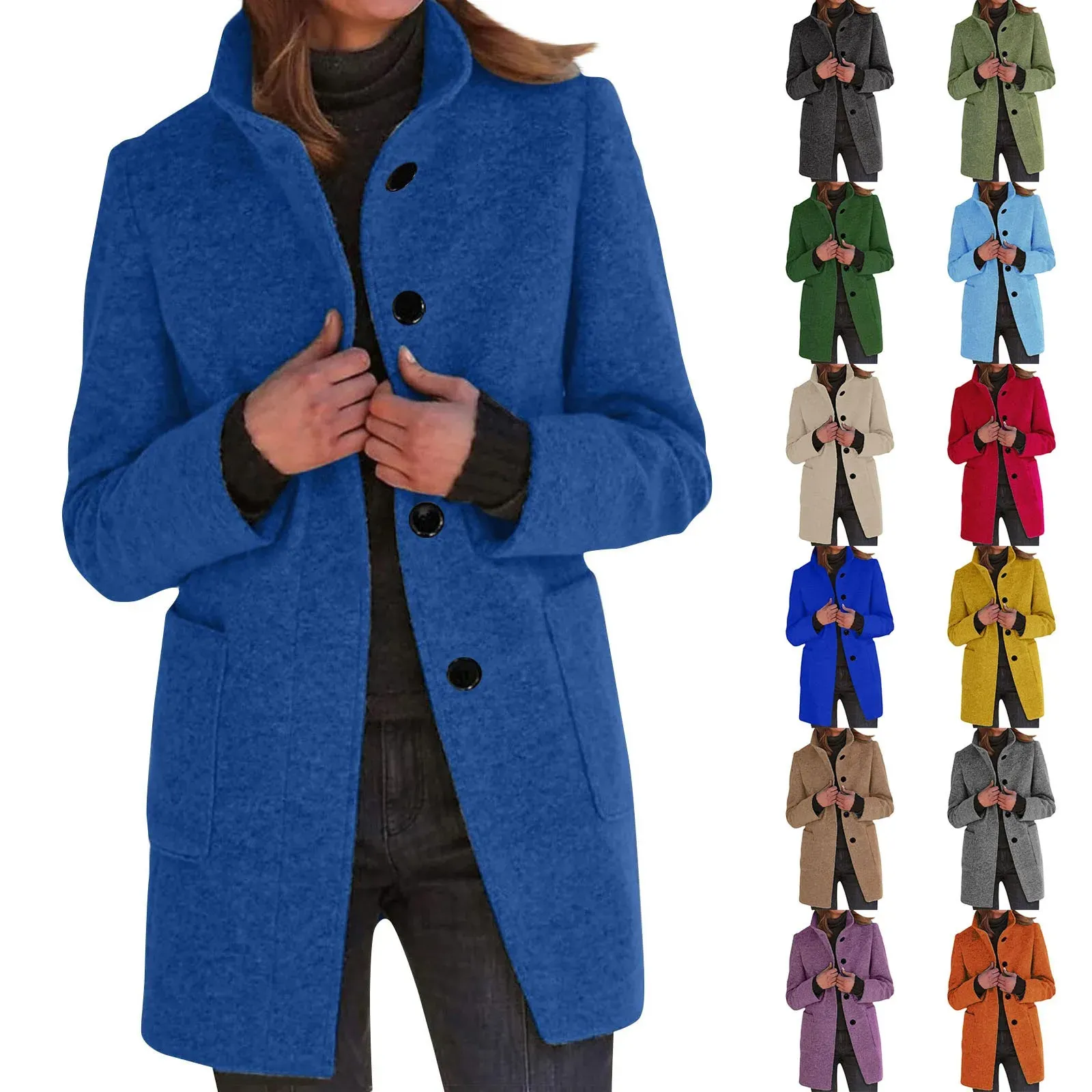 Aleumdr Cardigan Lungo Invernale Donna Con Cappuccio – Chiusura A Bottoni E Cerniera, Tasche, Morbido Felpato (Nylon+Rayon) - 5