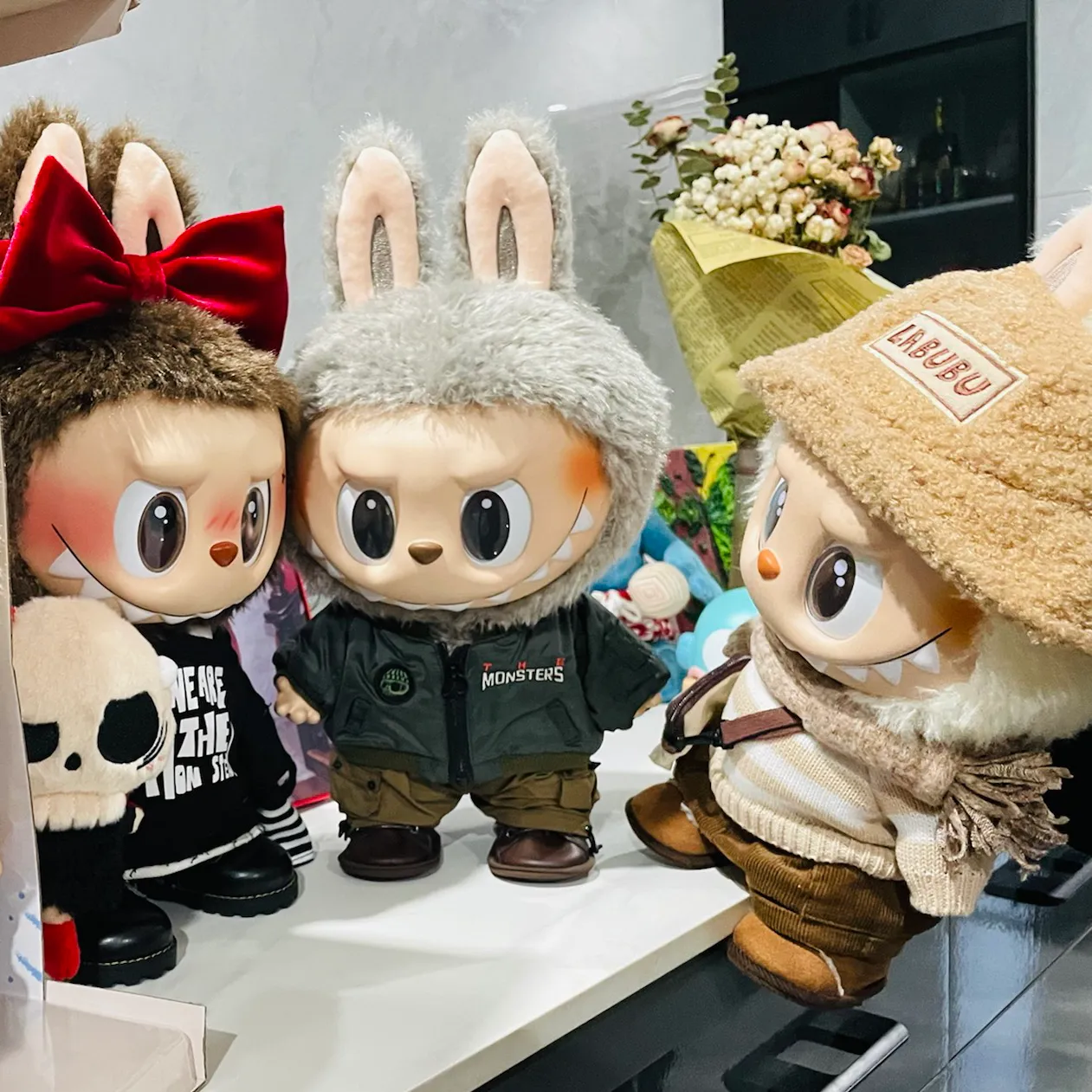 38cm Big Labubu Personalized Dolls Vans Jump For Joy From