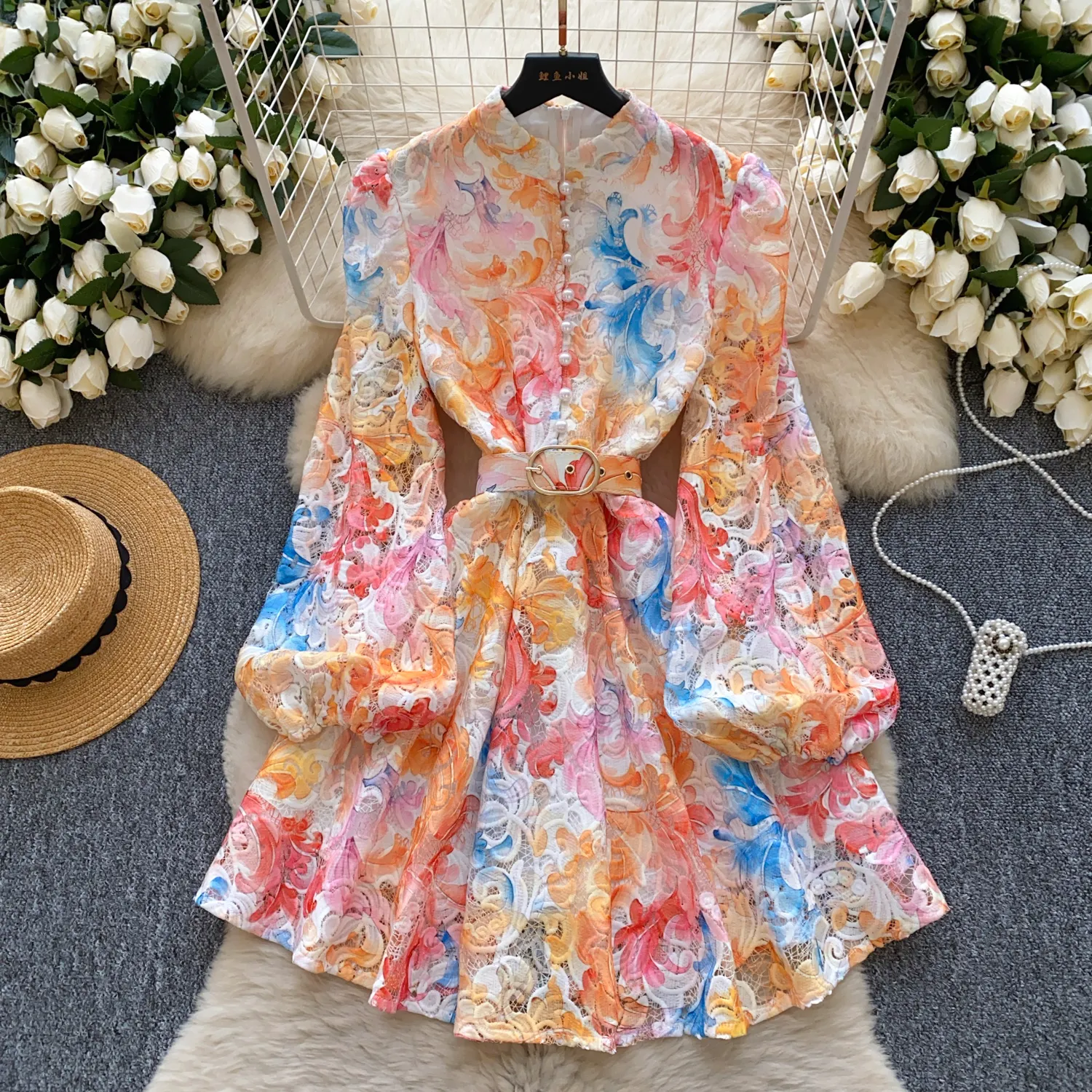 Casual Dresses New Spring Summer Elegant Water Soluble Lace Embroidery  Flower Dress Women Long Sleeve Hollow Out Single Breasted Belt Mini Party  Vestidos 2025 From Xiongstore, $40.21 | DHgate.Com