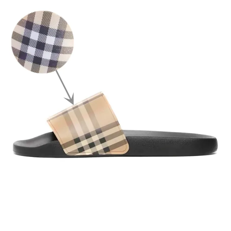 Designer Slides Check slippers Vintage Furley slipper slide Archive Beige Print sliders Black Cameron Clip Mangrove Came Mens Womens wo6xyy#