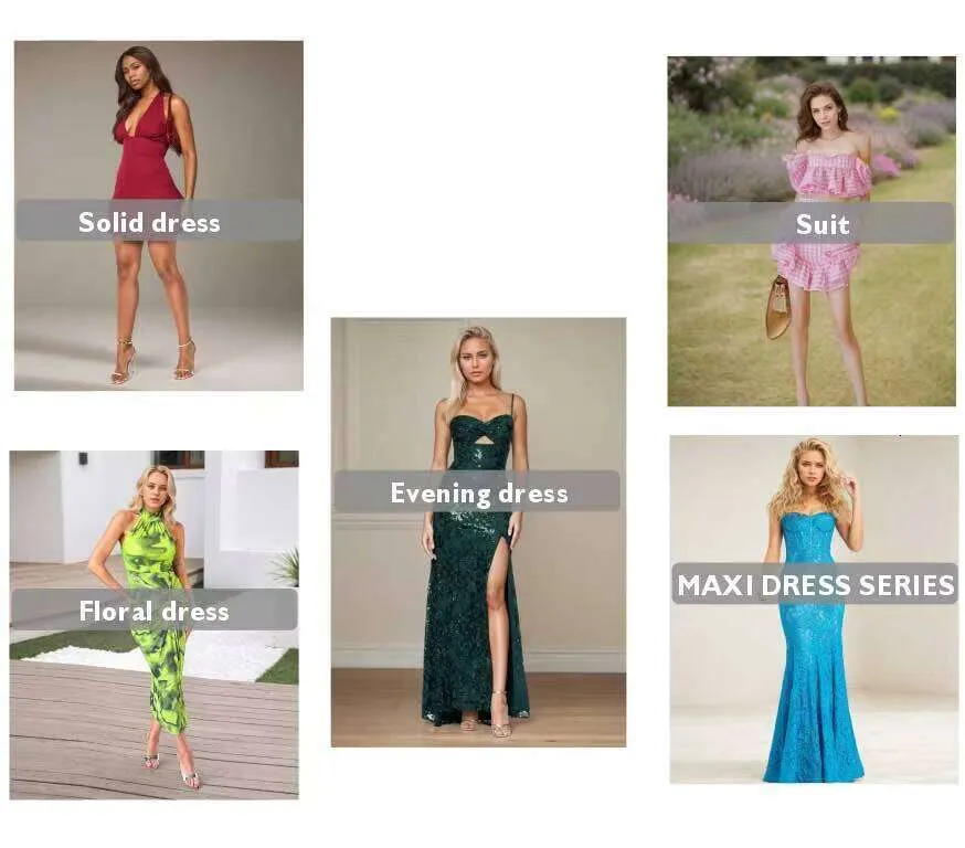 2025 Spring Summer Formal Party Maxi Dress Floor-Length Halter Neckline ...