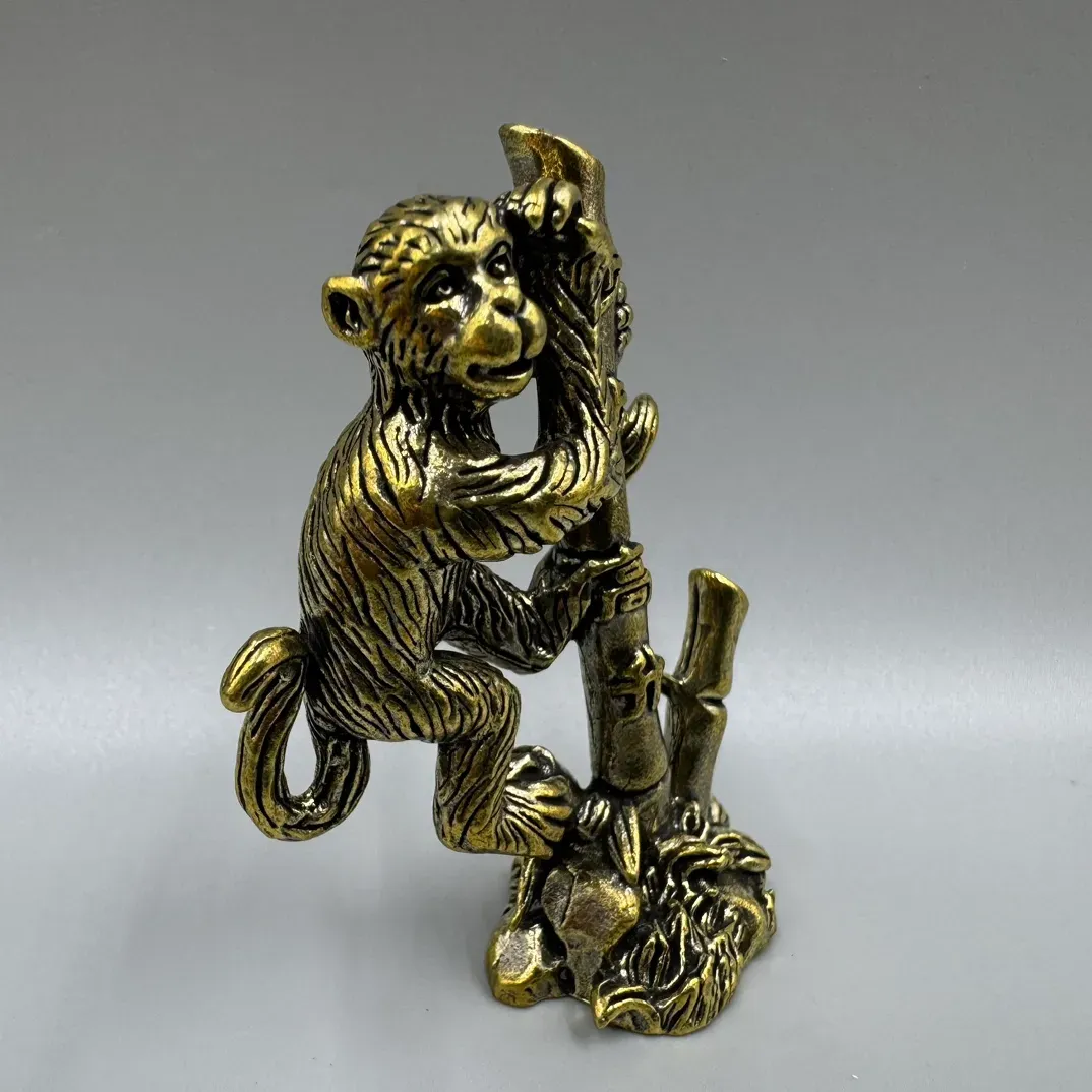 Solid Monkey Hot Solid Brass Monkey Figurine Statue Decorative Animal Sculpture For ...