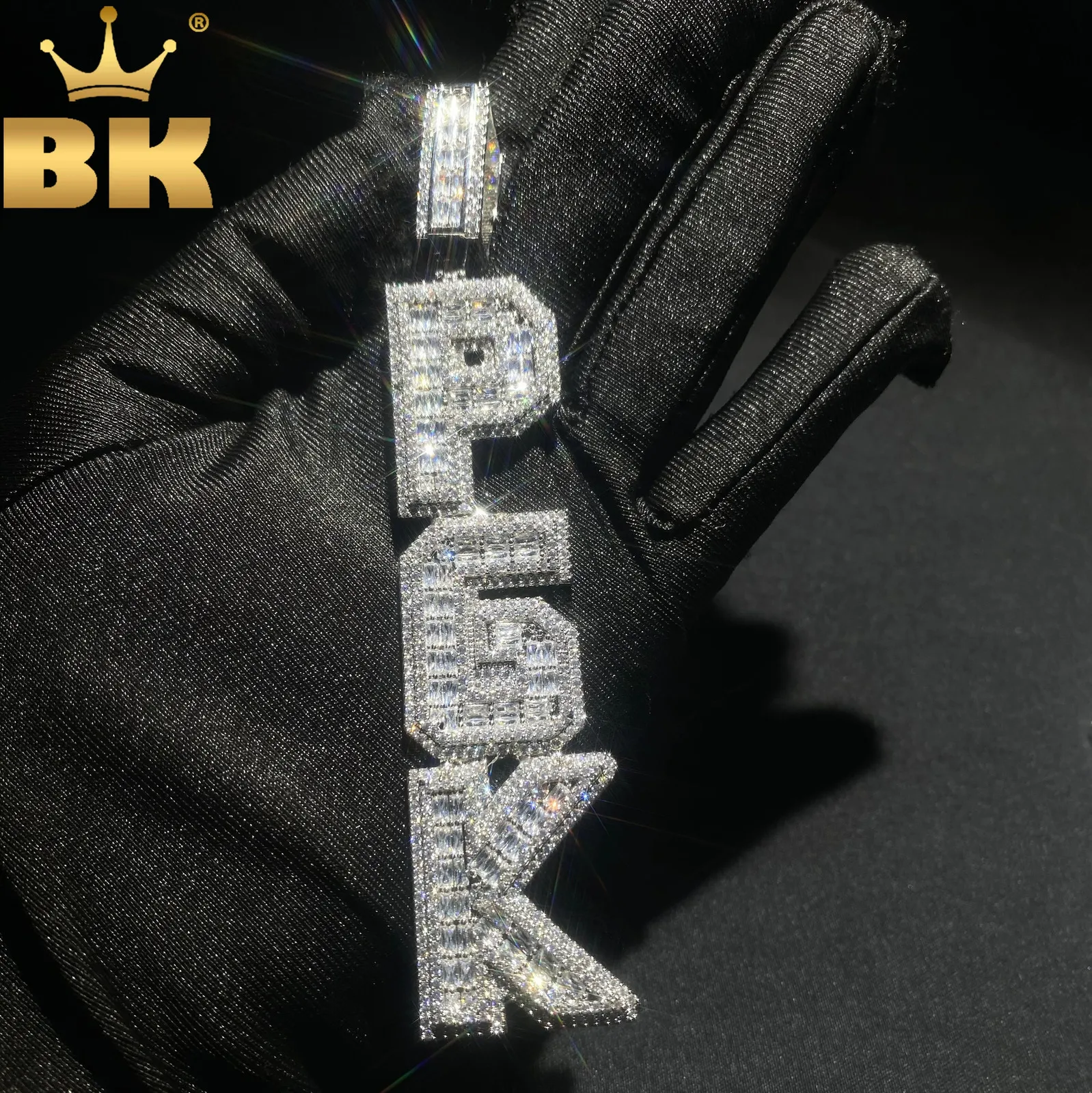 Custom Vertical Bold Baguettecz Letters Pendant... From Niao05 