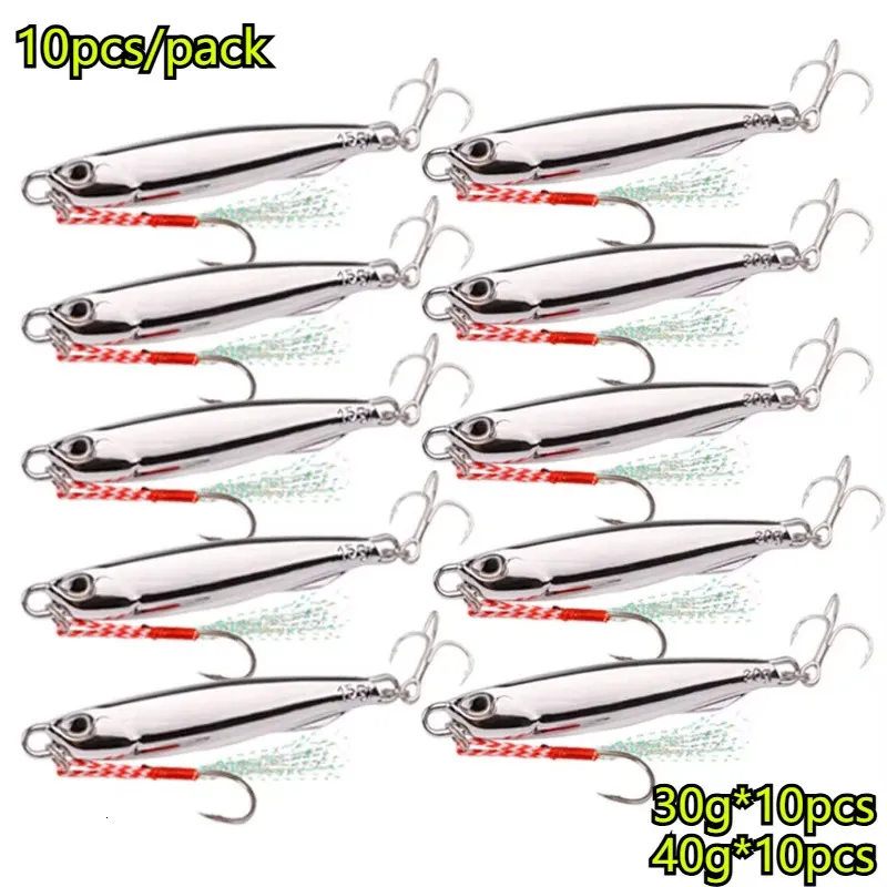 251104 Fishing Metal Jig Lures 10 Pack   30g &amp; 40g... 