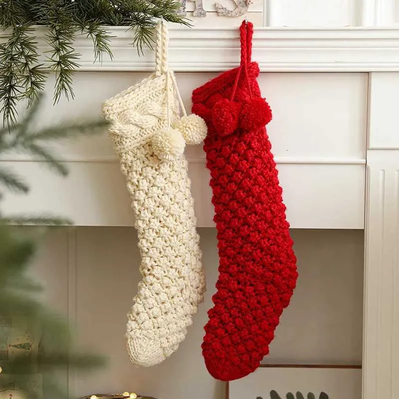 Calza Di Natale Rossa Personalizzata Con Appiccico, Grande, In Tessuto, Per Regali E Decorazioni