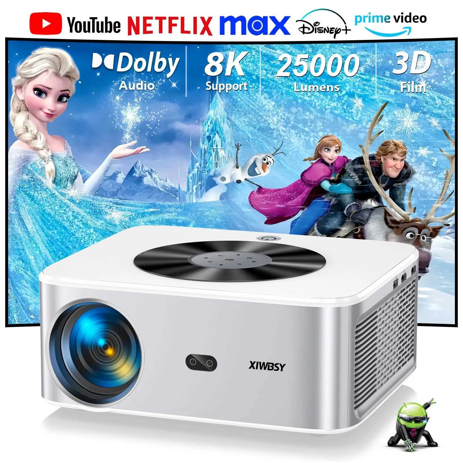 Projector 1000 1000 ANSI Lumen AutoFocus Projector - 4K 8K Decoding, BT5.2, Android ...