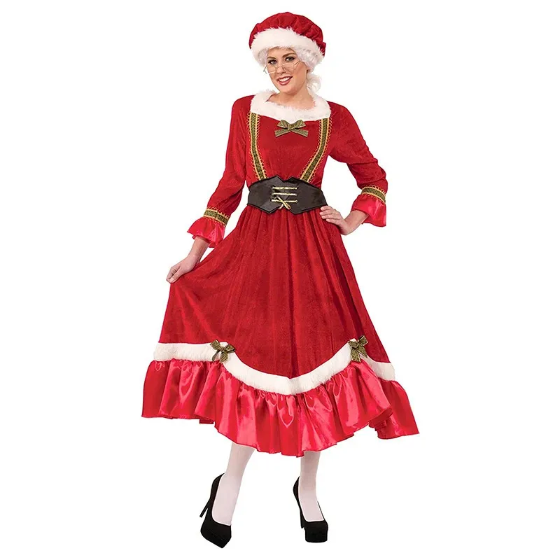 Holiday Mrs Claus Lace Velvet Pinafore Dress Adult... From 29,5  | DHgate