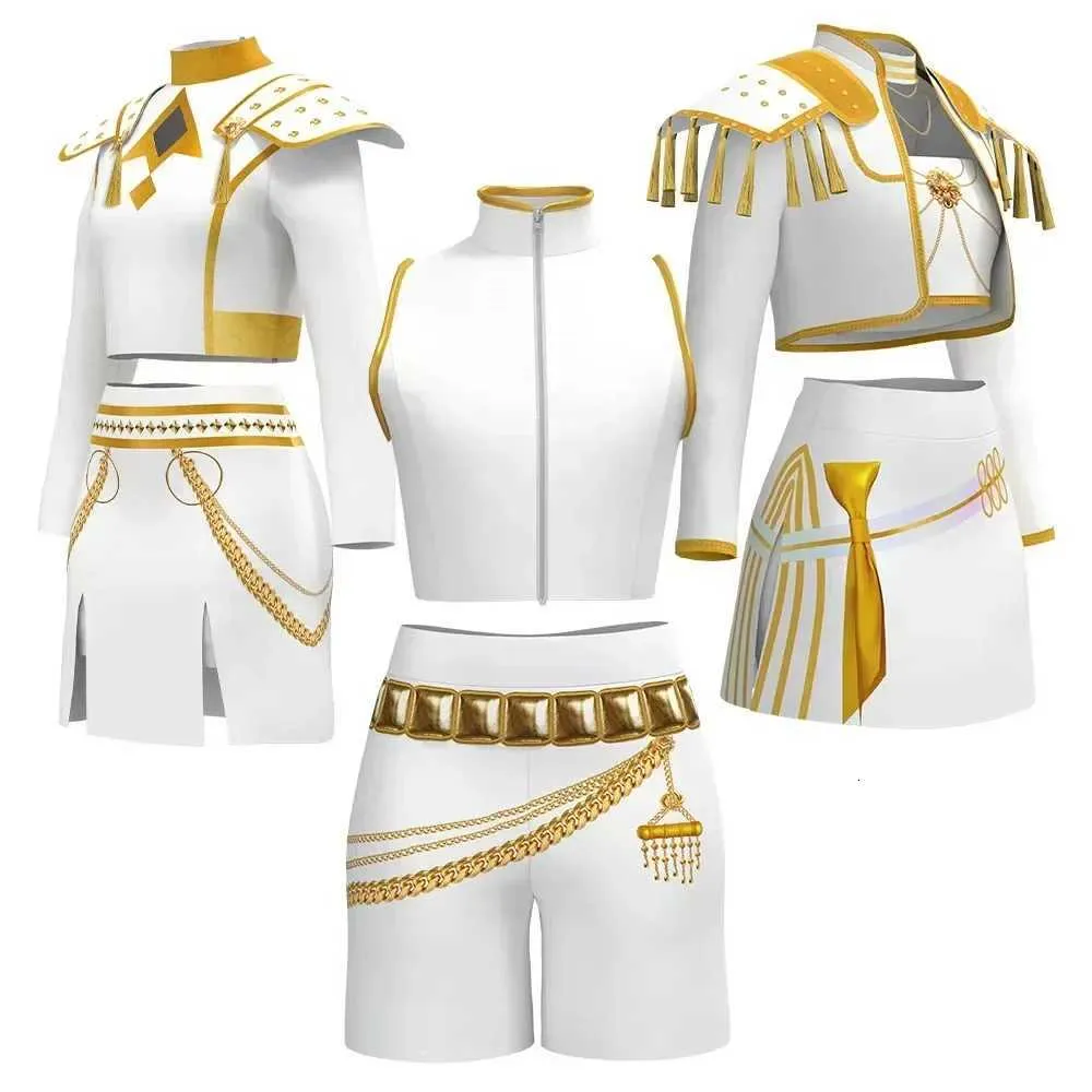 Disfraz KPop De Cazadora Demoníaca Rumi – Conjunto De Top Y Pantalones Dorado Y Negro – Cosplay Para Niñas De 4 A 12 Años – Halloween Y Navidad