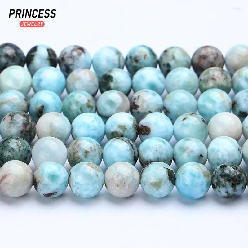35% OFF Loose Natural Dominica Larimar Beads 6‑10mm – Healing Crystals for DIY Jewelry